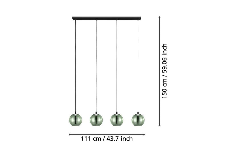 Takpendel Eglo Lemorieta Svart/Guld med 4 Lampor - Belysning - Inomhusbelysning & lampor - Fönsterlampor & fönsterbelysning - Fönsterlampa hängande