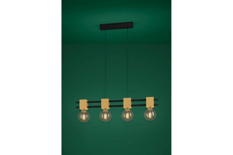 Takpendel Eglo Levantara Svart/Trä med 4 Lampor - Belysning - Inomhusbelysning & lampor - Fönsterlampor & fönsterbelysning - Fönsterlampa hängande