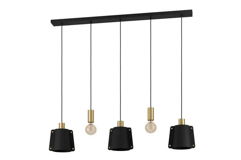 Takpendel Eglo Majagua Svart/Mässing med 5 Lampor