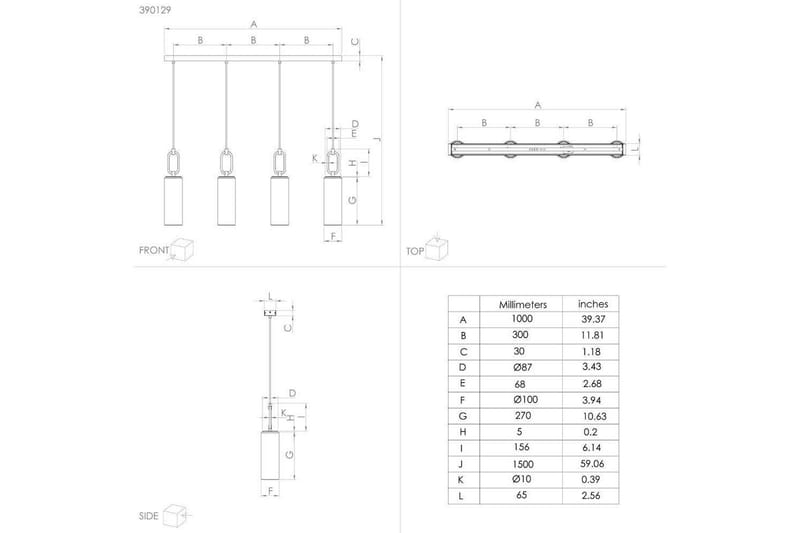 Takpendel Eglo Majana Opalvit/Krom med 3 Lampor - Belysning - Inomhusbelysning & lampor - Fönsterlampor & fönsterbelysning - Fönsterlampa hängande