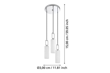 Takpendel Eglo Majana Opalvit/Krom Rondell med 3 Lampor - Belysning - Inomhusbelysning & lampor - Fönsterlampor & fönsterbelysning - Fönsterlampa hängande