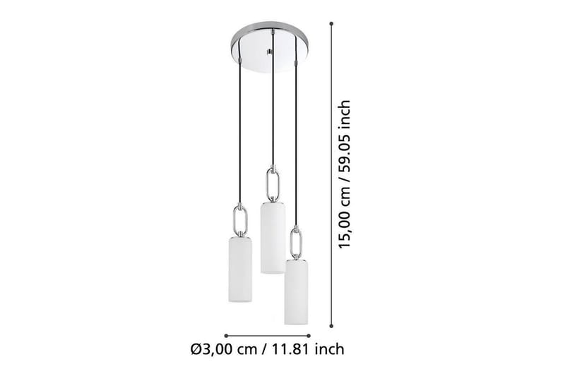 Takpendel Eglo Majana Opalvit/Krom Rondell med 3 Lampor - Belysning - Inomhusbelysning & lampor - Fönsterlampor & fönsterbelysning - Fönsterlampa hängande