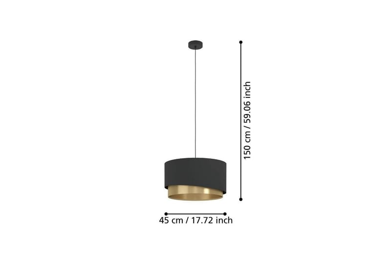 Takpendel Eglo Manderline Svart/Mässing 45 cm - 45 cm - Belysning - Inomhusbelysning & lampor - Fönsterlampor & fönsterbelysning - Fönsterlampa hängande