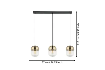 Takpendel Eglo Maryvilla med 3 Lampor - Svart/Brons/Guld/Gul - Belysning - Inomhusbelysning & lampor - Fönsterlampor & fönsterbelysning - Fönsterlampa hängande