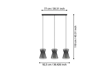 Takpendel Eglo Maseta med 3 Lampor Svart Svart-Transparent - Svart - Belysning - Inomhusbelysning & lampor - Fönsterlampor & fönsterbelysning - Fönsterlampa hängande
