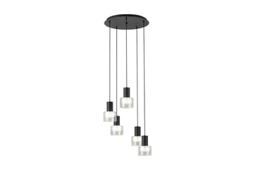 Takpendel Eglo Molineros Svart/Transparent Rondell med 5 Lampor - Belysning - Inomhusbelysning & lampor - Fönsterlampor & fönsterbelysning - Fönsterlampa hängande