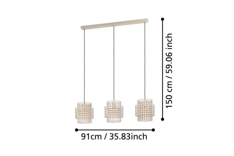 Takpendel Eglo Oltamar Sand med 3 Lampor - Belysning - Inomhusbelysning & lampor - Fönsterlampor & fönsterbelysning - Fönsterlampa hängande