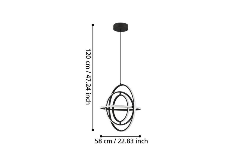 Takpendel Eglo Retornio Svart/Vit 58 cm - 58 cm - Belysning - Inomhusbelysning & lampor - Fönsterlampor & fönsterbelysning - Fönsterlampa hängande