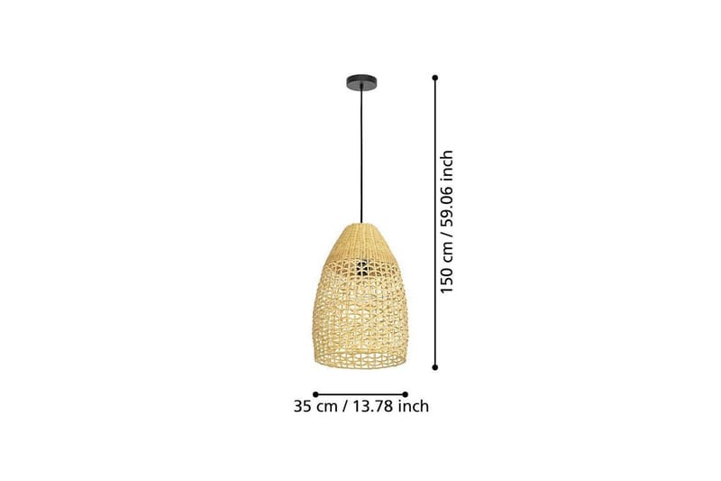 Takpendel Eglo Sambucona Trä/Svart 35 cm - 35 cm - Belysning - Inomhusbelysning & lampor - Fönsterlampor & fönsterbelysning - Fönsterlampa hängande