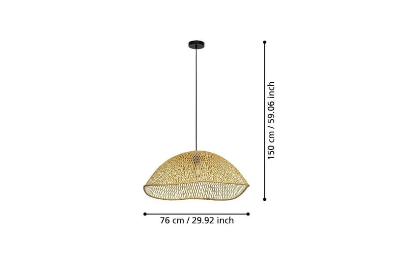 Takpendel Eglo Sambucona Trä/Svart 72 cm - 72 cm - Belysning - Inomhusbelysning & lampor - Fönsterlampor & fönsterbelysning - Fönsterlampa hängande