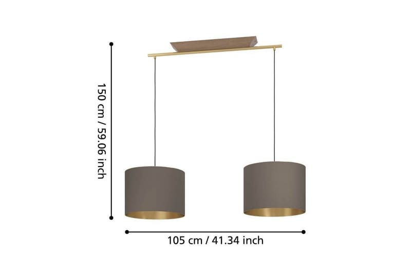 Takpendel Eglo Santandria Cappuccino med 2 Lampor - Belysning - Inomhusbelysning & lampor - Fönsterlampor & fönsterbelysning - Fönsterlampa hängande