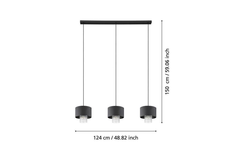 Takpendel Eglo Sapuara Svart Kristall med 3 Lampor - Belysning - Inomhusbelysning & lampor - Fönsterlampor & fönsterbelysning - Fönsterlampa hängande