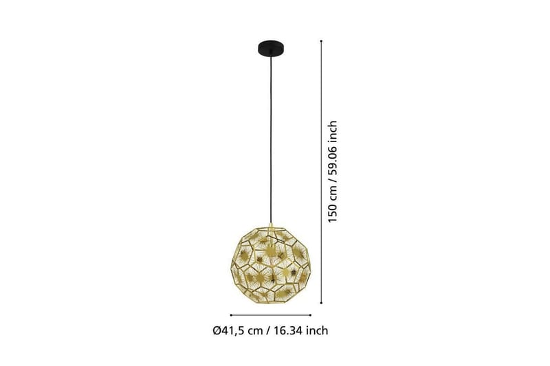 Takpendel Eglo Skoura Rund Mässing 41 cm - 41 cm - Belysning - Inomhusbelysning & lampor - Fönsterlampor & fönsterbelysning - Fönsterlampa hängande