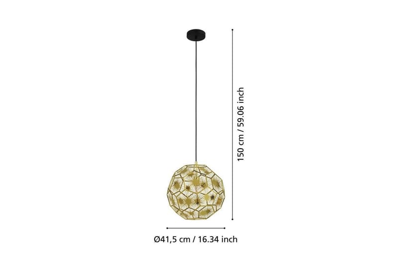 Takpendel Eglo Skoura Rund Mässing 41 cm - 41 cm - Belysning - Inomhusbelysning & lampor - Fönsterlampor & fönsterbelysning - Fönsterlampa hängande
