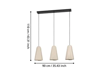 Takpendel Eglo Tolleric Sand/Svart med 3 Lampor - Belysning - Inomhusbelysning & lampor - Fönsterlampor & fönsterbelysning - Fönsterlampa hängande