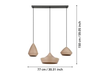 Takpendel Eglo Torremolinos Sand/Svart med 3 Lampor - Belysning - Inomhusbelysning & lampor - Fönsterlampor & fönsterbelysning - Fönsterlampa hängande