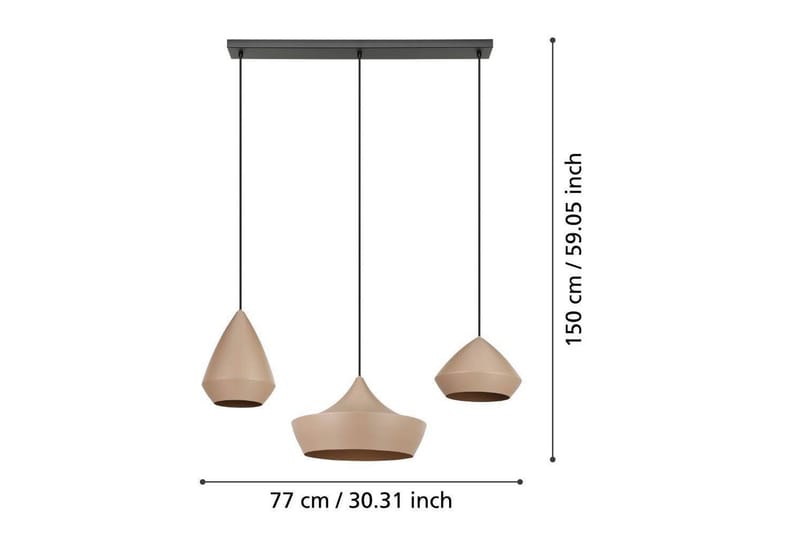 Takpendel Eglo Torremolinos Sand/Svart med 3 Lampor - Belysning - Inomhusbelysning & lampor - Fönsterlampor & fönsterbelysning - Fönsterlampa hängande