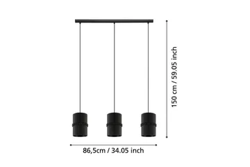 Takpendel Eglo Paraguaio Svart med 3 Lampor - Belysning - Inomhusbelysning & lampor - Fönsterlampor & fönsterbelysning - Fönsterlampa hängande