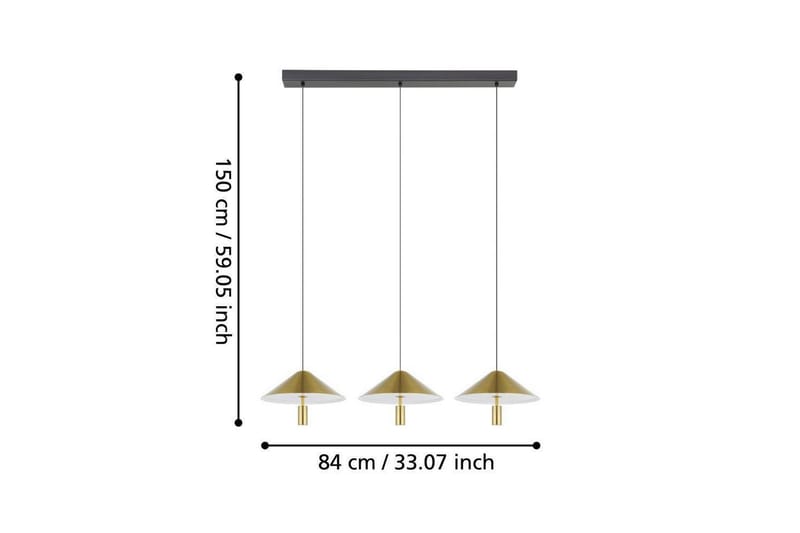 Takpendel Eglo Paraguay Mässing med 3 Lampor - Belysning - Inomhusbelysning & lampor - Fönsterlampor & fönsterbelysning - Fönsterlampa hängande