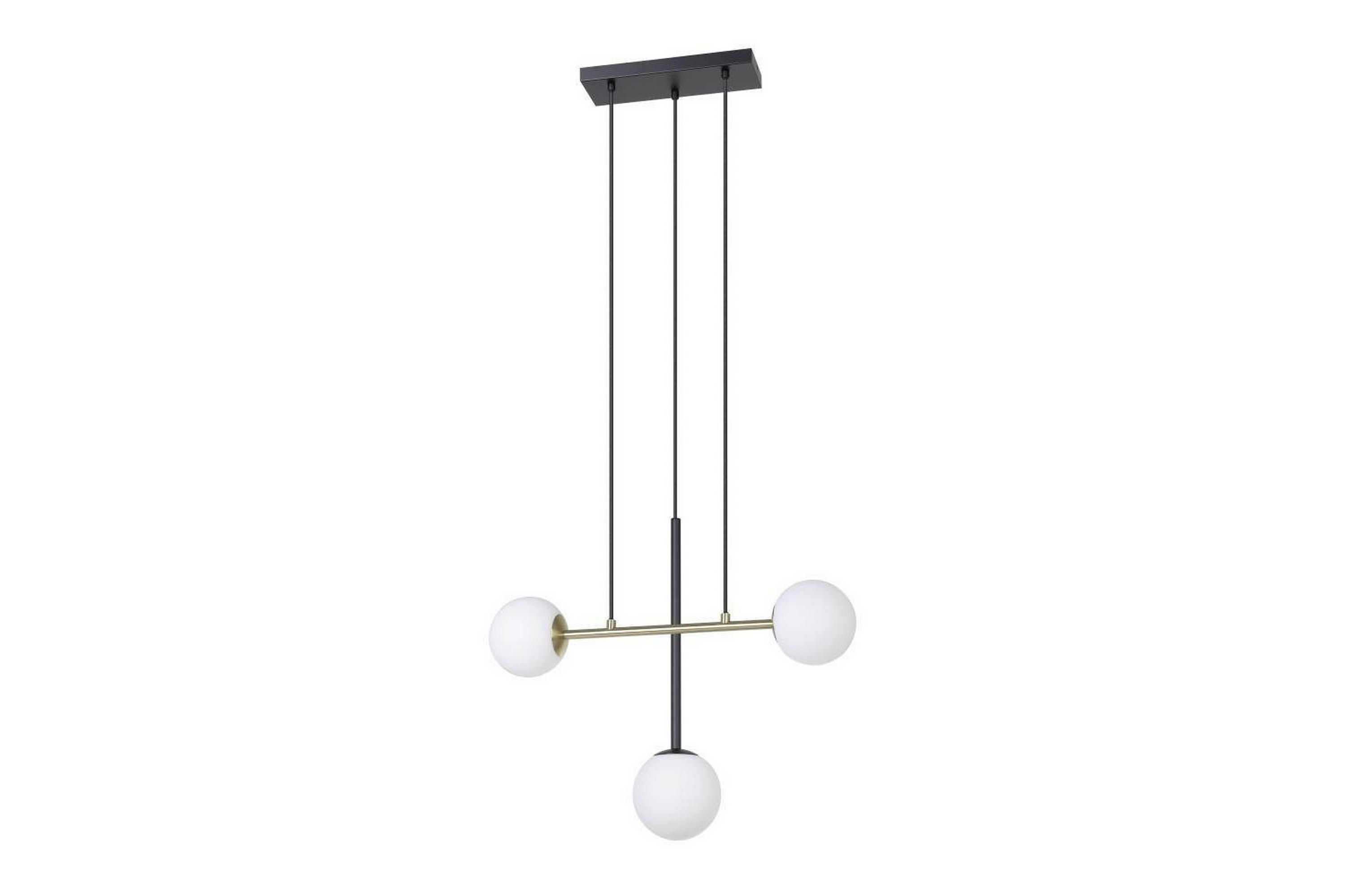 Takpendel Eglo Paz Opalvit/Svart Mässing med 3 Lampor -