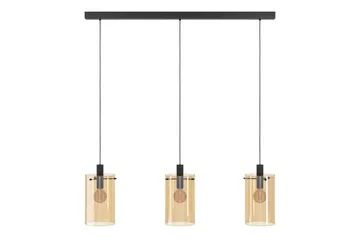 Takpendel Eglo Polverara Svart/Amber 3 Lampor - 3 Lampor - Belysning - Inomhusbelysning & lampor - Fönsterlampor & fönsterbelysning - Fönsterlampa hängande