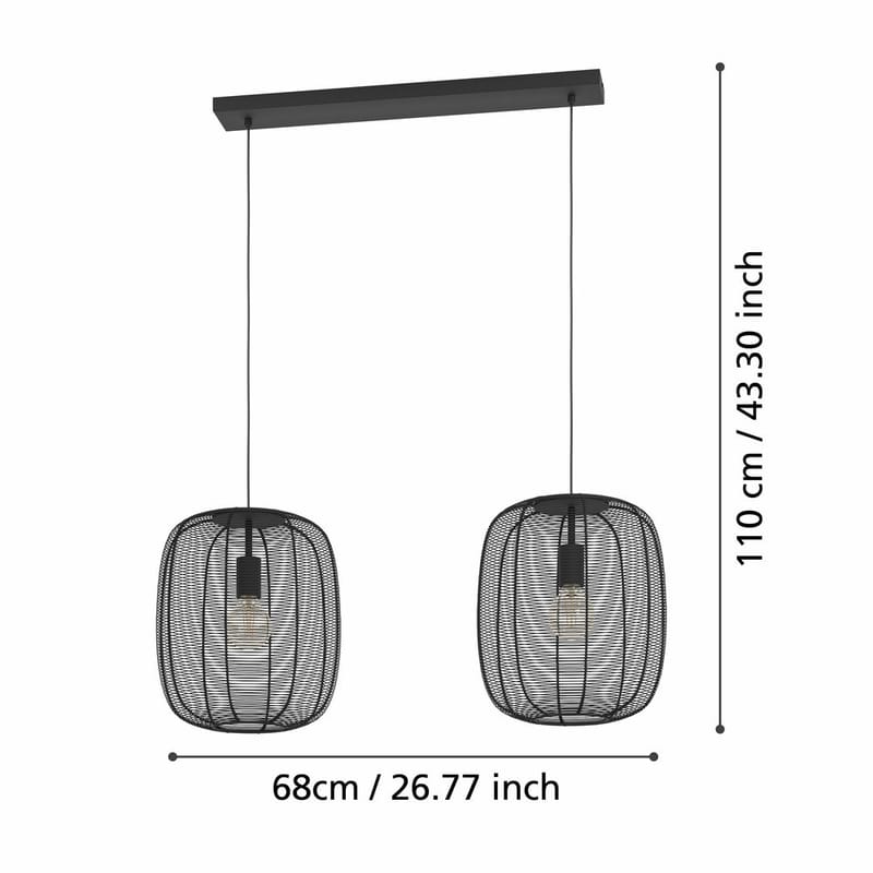 Takpendel Rinroe med 2 Lampor - 90 cm - Belysning - Inomhusbelysning & lampor - Fönsterlampor & fönsterbelysning - Fönsterlampa hängande