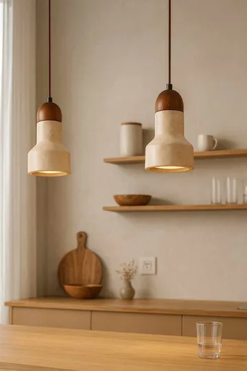 Talvenn Pendellampa - Beige Och Valnöt - Belysning - Inomhusbelysning & lampor - Fönsterlampor & fönsterbelysning - Fönsterlampa hängande