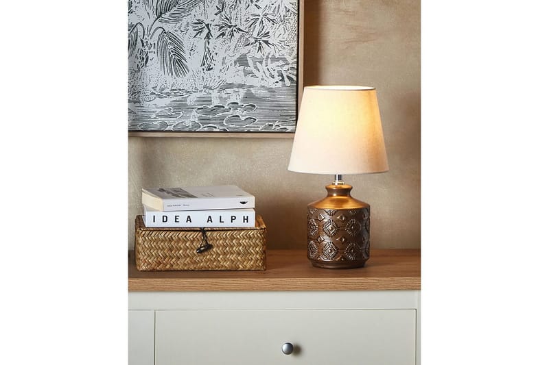 Tesoro Bordslampa 35 cm E14 - Mörkbrun/Beige - Belysning - Inomhusbelysning & lampor - Fönsterlampor & fönsterbelysning - Fönsterlampa på fot