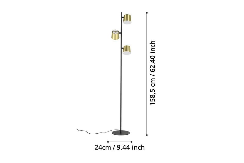 Golvlampa Eglo Altamira Svart/Mässing - Belysning - Inomhusbelysning & lampor - Golvlampor & golvbelysning