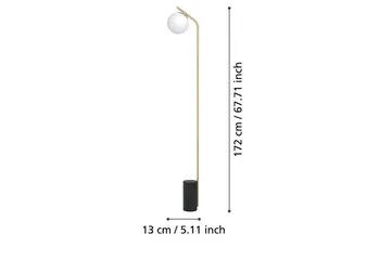 Golvlampa Eglo Betulia Svart/Mässing Opalvit - Belysning - Inomhusbelysning & lampor - Golvlampor & golvbelysning