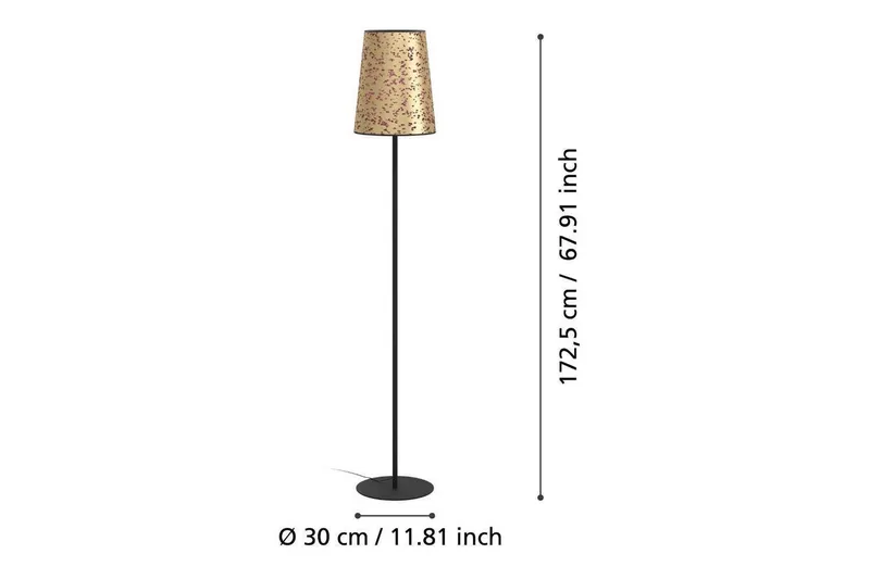 Golvlampa Eglo Castuera Guld med Rosblad - Belysning - Inomhusbelysning & lampor - Golvlampor & golvbelysning