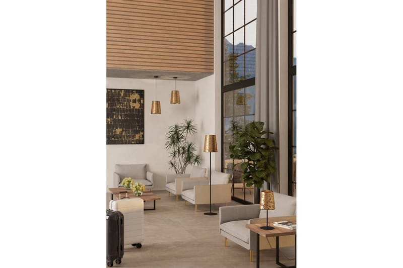 Golvlampa Eglo Castuera Guld med Rosblad - Belysning - Inomhusbelysning & lampor - Golvlampor & golvbelysning