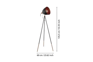 Golvlampa Eglo Chester - Svart/Koppar - Belysning - Inomhusbelysning & lampor - Golvlampor & golvbelysning