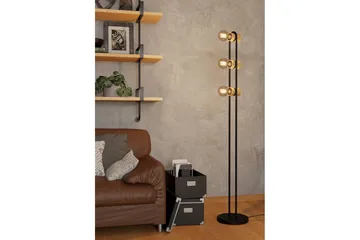 Golvlampa Eglo Chieveley med 3 Lampor - Svart/Brun - Belysning - Inomhusbelysning & lampor - Golvlampor & golvbelysning