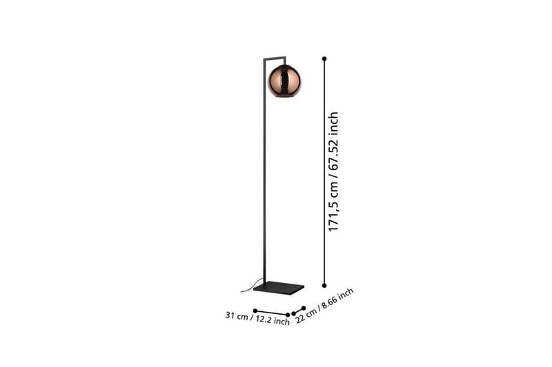 Golvlampa Eglo Cordoba Svart/Koppar - Belysning - Inomhusbelysning & lampor - Golvlampor & golvbelysning