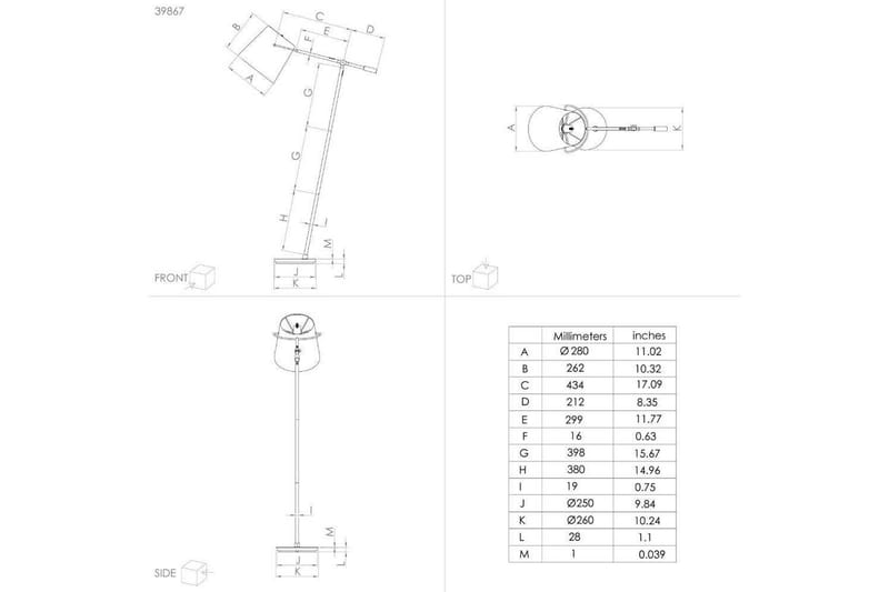 Golvlampa Eglo Granadillos Svart - Belysning - Inomhusbelysning & lampor - Golvlampor & golvbelysning