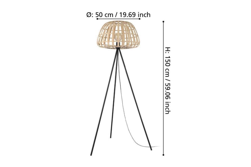 Golvlampa Eglo Montezuelo Trä - Belysning - Inomhusbelysning & lampor - Golvlampor & golvbelysning