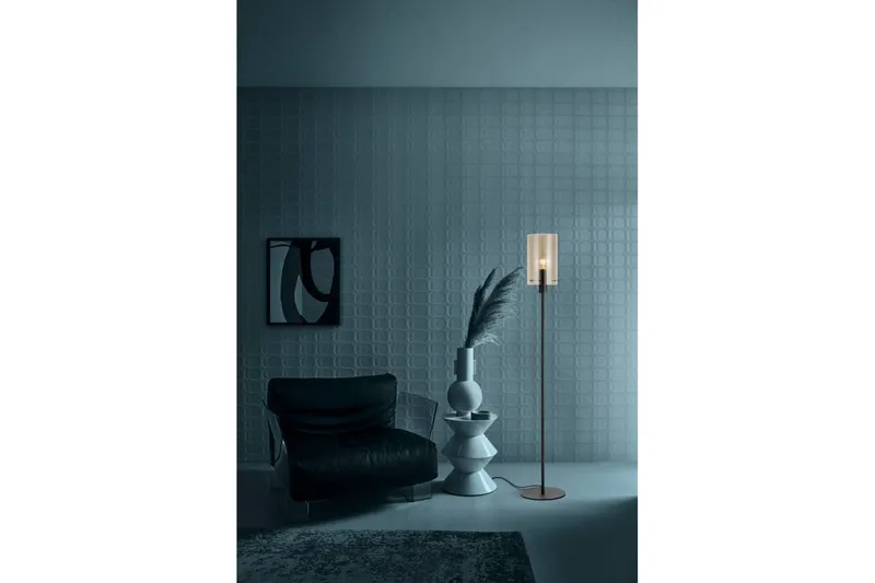 Golvlampa Eglo Polverara Svart/Amber - Belysning - Inomhusbelysning & lampor - Golvlampor & golvbelysning