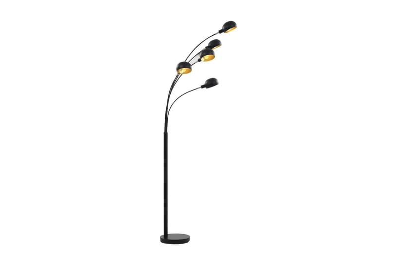 Golvlampa 200 cm 5xE14 svart och guld - Svart - Belysning - Inomhusbelysning & lampor - Golvlampor & golvbelysning