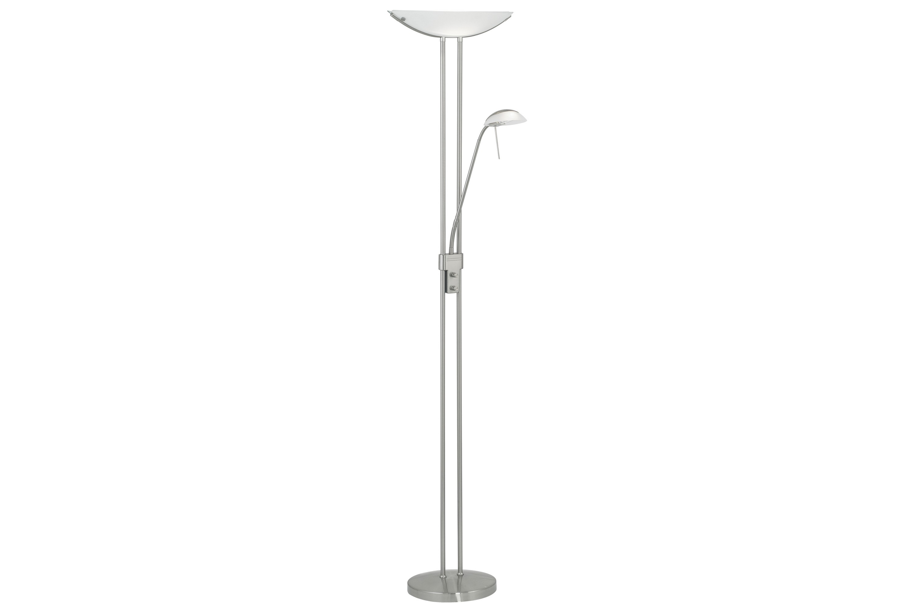 Golvlampa Eglo Baya Nickel-Matt Vit - Vit/Mörkgrå