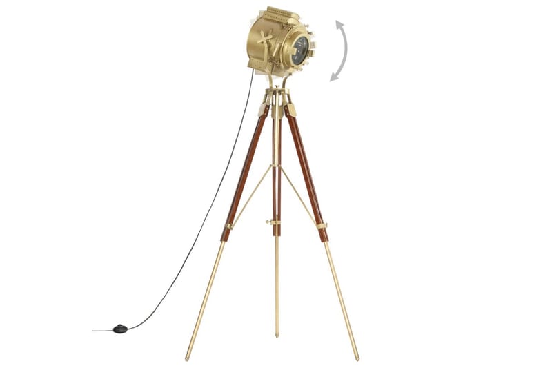 Golvlampa massivt mangoträ 193 cm - Brun - Belysning - Inomhusbelysning & lampor - Golvlampor & golvbelysning