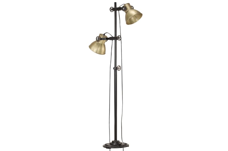 Golvlampa med 2 lampskärmar mässing E27 gjutjärn - Guld - Belysning - Inomhusbelysning & lampor - Golvlampor & golvbelysning