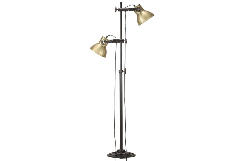 Golvlampa med 2 lampskärmar mässing E27 gjutjärn - Guld - Belysning - Inomhusbelysning & lampor - Golvlampor & golvbelysning