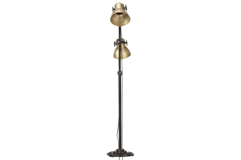 Golvlampa med 2 lampskärmar mässing E27 gjutjärn - Guld - Sovrumslampa - Golvlampor & golvbelysning