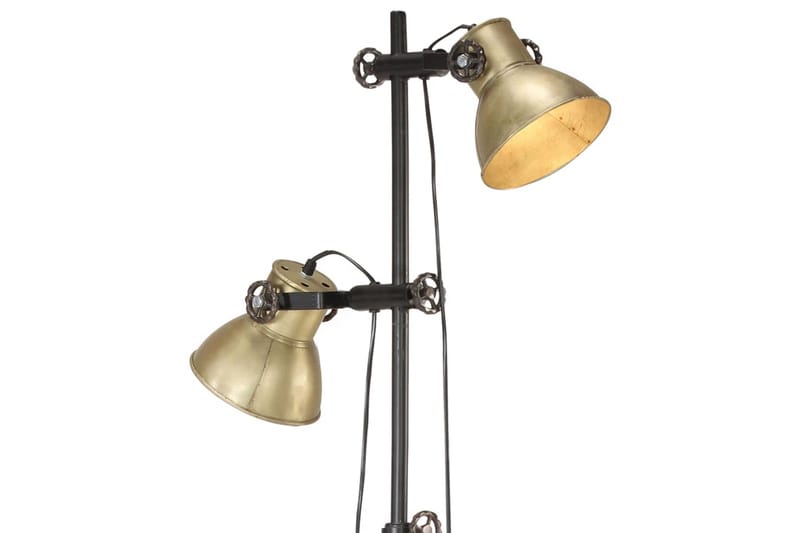 Golvlampa med 2 lampskärmar mässing E27 gjutjärn - Guld - Belysning - Inomhusbelysning & lampor - Golvlampor & golvbelysning