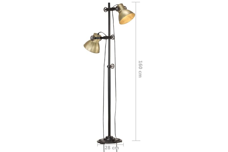 Golvlampa med 2 lampskärmar mässing E27 gjutjärn - Guld - Belysning - Inomhusbelysning & lampor - Golvlampor & golvbelysning