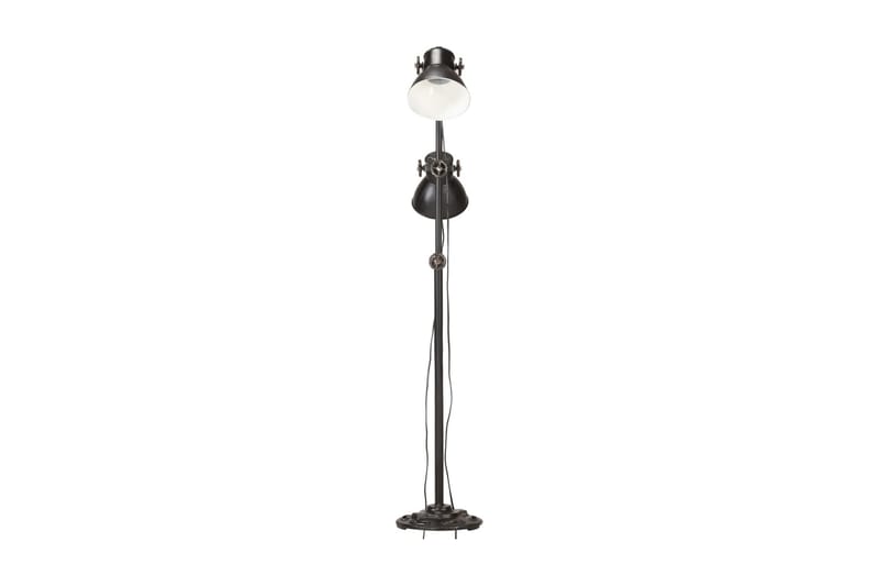 Golvlampa med 2 lampskärmar svart E27 gjutjärn - Svart - Belysning - Inomhusbelysning & lampor - Golvlampor & golvbelysning