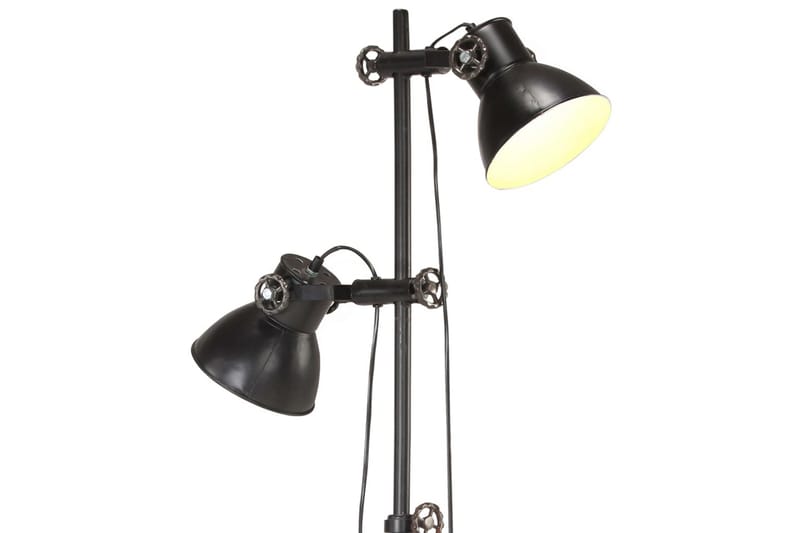 Golvlampa med 2 lampskärmar svart E27 gjutjärn - Svart - Belysning - Inomhusbelysning & lampor - Golvlampor & golvbelysning