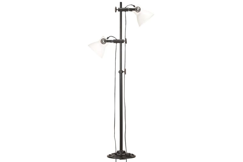Golvlampa med 2 lampskärmar vit E27 gjutjärn - Vit - Belysning - Inomhusbelysning & lampor - Golvlampor & golvbelysning