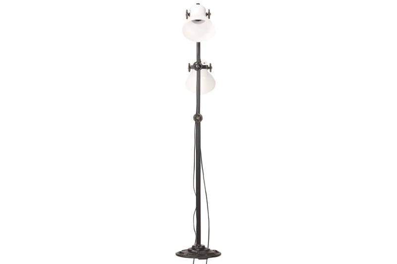 Golvlampa med 2 lampskärmar vit E27 gjutjärn - Vit - Belysning - Inomhusbelysning & lampor - Golvlampor & golvbelysning
